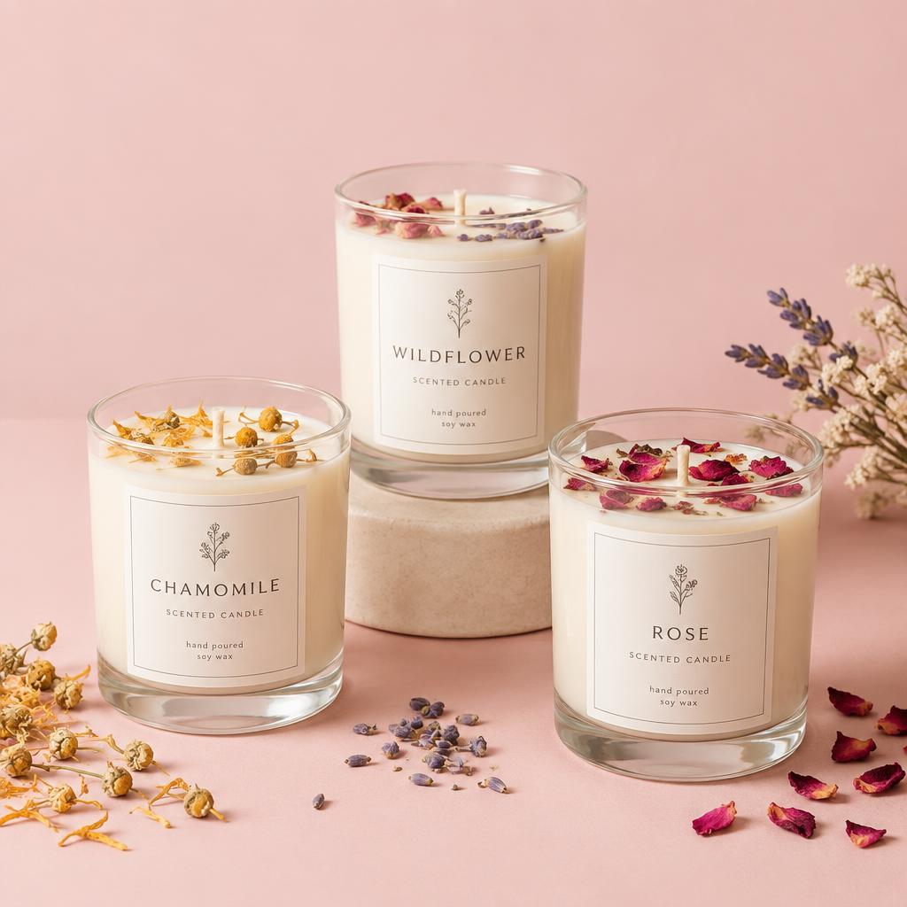Trio de Velas Aromáticas Artesanais